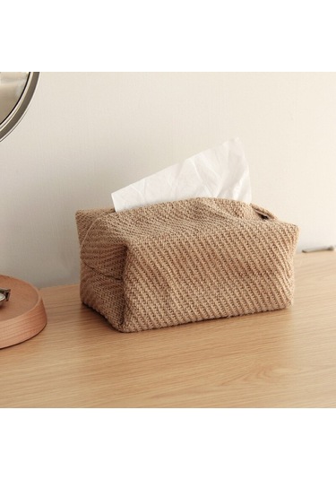 Japon Tarzı Jüt Kağıt Mendil, Oturma Odası Peçetelik, Masa Mendil Kutuları Konteyner, Ev Ve Araba Kağıt Dispenseri
