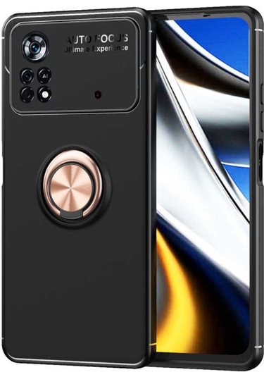 Xiaomi Poco M4 Pro 4G Kılıf Zore Ravel Yüzüklü Silikon Kılıf