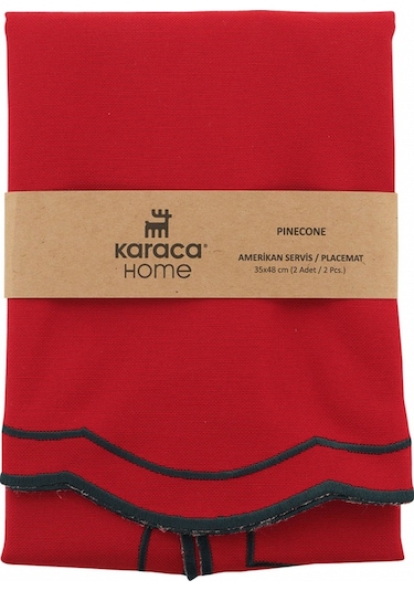 Karaca Home Pinecone 2'li Kırmızı Kumaş Amerikan Servis 300.22.02.1053