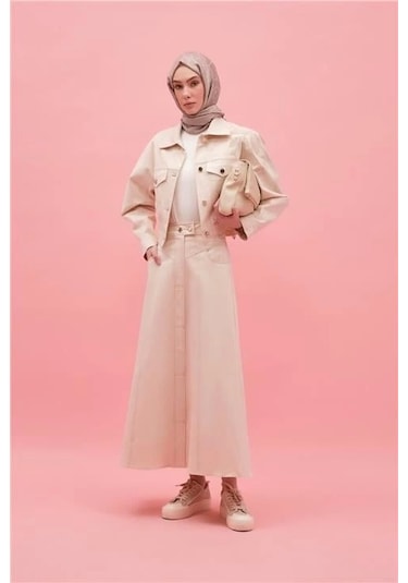 Armine Nakışlı Natural Denim Ceket 25y5902 Naturel Krem