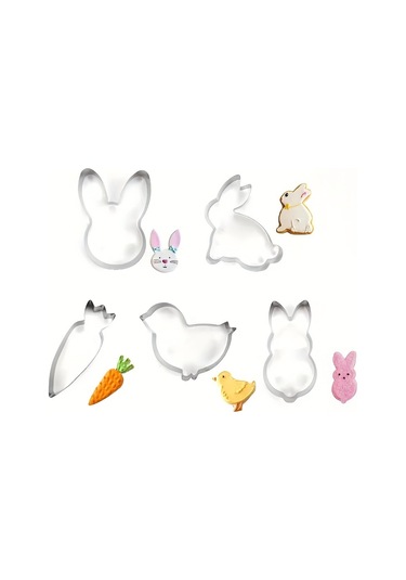 Paskalya Kurabiye Kalıbı Tavşan Kalıbı Çizgi Film Buharda Pişirilmiş Çörek Kesme Kalıbı Kek Pişirme Malzemeleri Gümüş