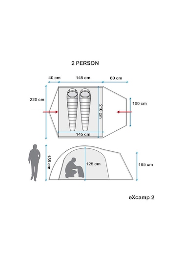 Sportlife Excamp 2 Pro Çadır - 4 Mevsim Kırmızı