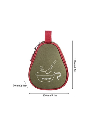 Maoyaya Kampanya & Piknik İçin Sap Kollu Çatal Bıçak Taşıma Çantası - Askeri Yeşil Yeşil