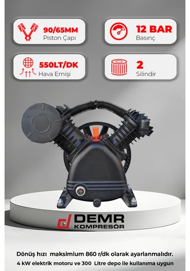 Kompresör Kafası Çift Piston 12 Bar Idk2090