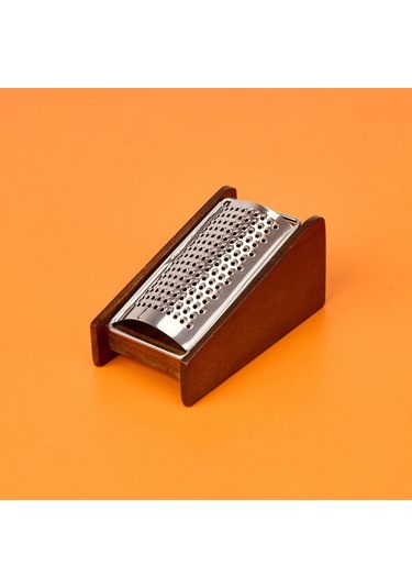 Arow Akasya Hazneli Sarımsak Rendesi - Kahverengi - 13x7x6 Cm Kahverengi