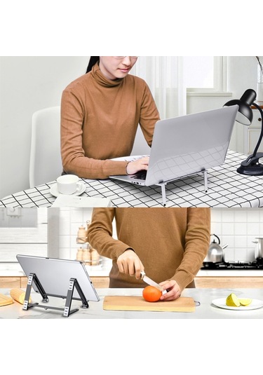 X23 3 1 Portatif Depolama Katlanabilir Alüminyum Telefon Tablet Standı Grey , Size:x23 Grey