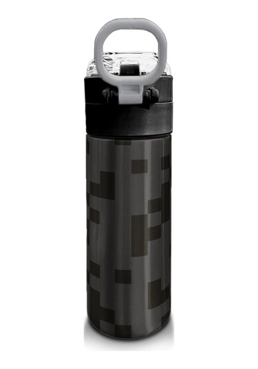 Coral High Kids Siyah Blok Desenli Pipetli Ve Direkt İçim Çelik Termos 500 Ml 31894 Siyah