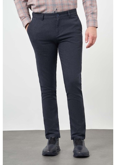 Koyu Lacivert Düz Gabardin Pamuklu Yan Cep Slim Fit Casual Pantolon 1003245162 Koyu Lacivert