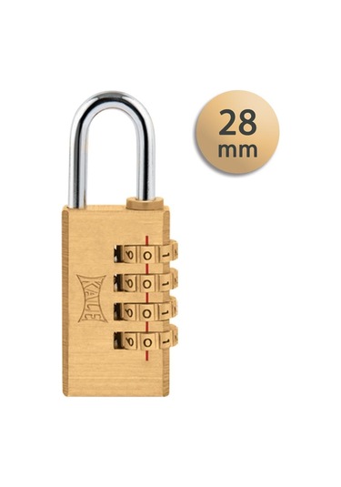 Kale Kilit 4 Basamaklı Şifreli Asma Kilit Prinç 28 Mm