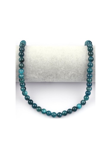 Apatit Ab Kalite Doğal Taş Dizi 8 Mm Küre Kesim Mavi