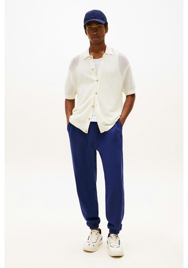 Erkek Monogram İşlemeli Eşofman Altı - Mavi Preppy Navy