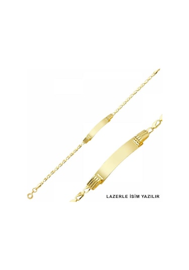 Altın Çocuk Bileklik Lazerle Isim Yazılır N11.32435 Sarı Altın
