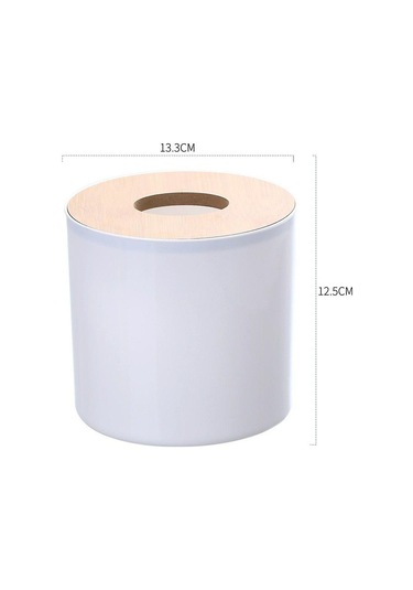 Bambu Kapaklı Mendil Kutusu, Yuvarlak Mendil Kutusu, Peçete Kutusu