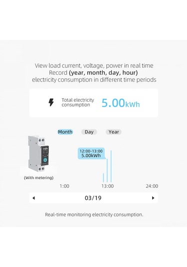 Moveevo Tuya Wifi Akıllı Devre Kesici, Akıllı Ev Cihazı, Uzak Kontrol, Zamanlama/countdown/döngü Modları, Alexa Uyumlu, 25a, Mobil Uygulama İle İzleme, Ray Tipi Çok Renkli