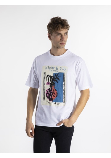 TED BAKER Erkek T'shirt  TBR6545 Beyaz