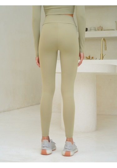 Gaia Çapraz Detay Uzun Soft Haki Tayt Haki