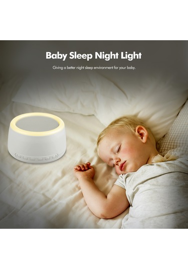 Neevoyu Beyaz Gürültü Uyku Cihazı - Bebek İçin Uyku Yardımcı, 7 Renkli Gece Lambası Ve Bluetooth Desteği Yerleşik Li-pil Beyaz