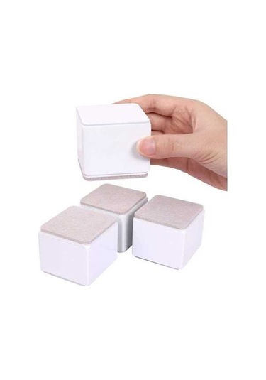 Novahub Kare Beyaz 5cm Mobilya Yükselticileri, Yatak, Kanepe Ve Dolap İçin Kullanılabilir, 6cm Uzunluk, Kolay Temizleme -
