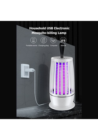 Aubyhe Usb İle Bağlı Led Akıllı Elektrikli Sinek Öldürücü - Taşınabilir Sinek Tutucu - Beyaz