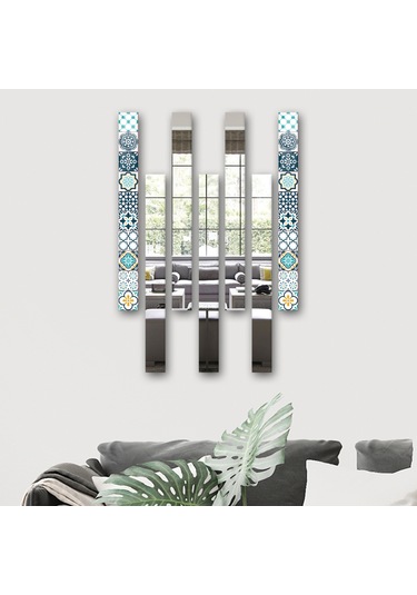 Decorita Dekor Camı Modern Çini Desen Cam ve Ayna 7'li Takım