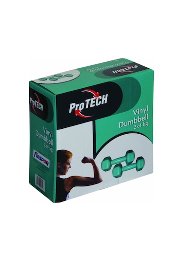Protech 4 KG Yeşil Vinyl Çiftli Dambıl