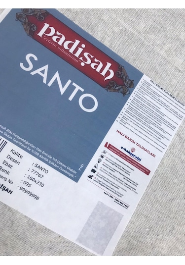 Padişah Halı Santo 77768 095 Serisi Akrilik Salon Oturma Yatak Odası Halısı Gri