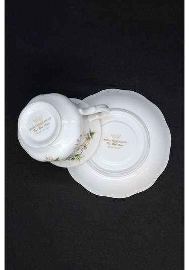 Royal Ascot Mavi Kadife Vintage Duble Kahve Fincanı 2 Parça 180 Ml Mavi-kırmızı