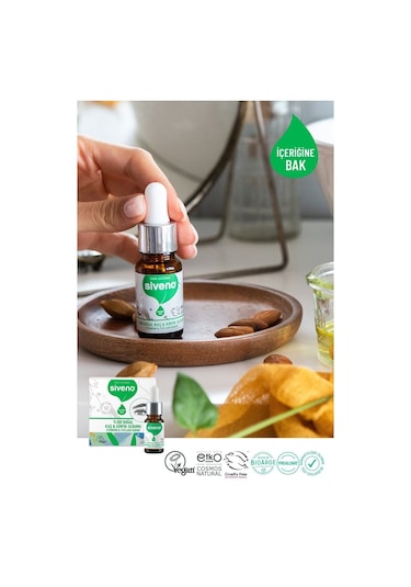 Siveno %100 Doğal Kaş ve Kirpik Serumu Bitkisel Yoğunlaştırıcı Canlandırıcı Yoğun Bakım Yağı Vegan 10 ML