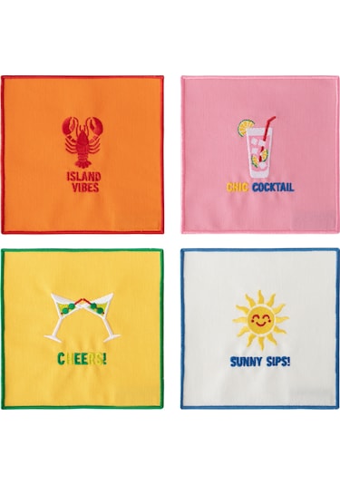 Summer Nakışlı 4'lü Kokteyl Peçete 15x15 13199156