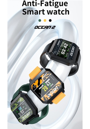 Geeroyoo Ocean 2 Akıllı Spor Saati - 0.96" Tft Dokunmatik Ekran, Uyku/nabız/kan Basıncı İzleme, Çoklu Spor Modu, Bildirimler, Android/ios Desteği - Siyah