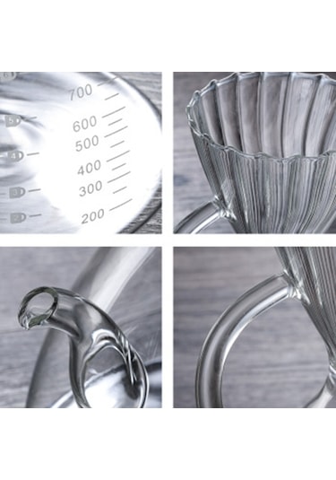 Kahve Paylaşım Potu, Cezve, Yüksek Isıya Dayanıklı El Potu, Filtre Bardak, Cezve