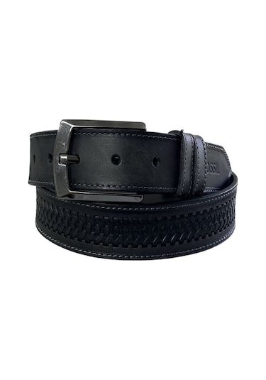 Fossil Gri Desenli Hakiki Deri Spor Kemer 4cm-125cm Gri