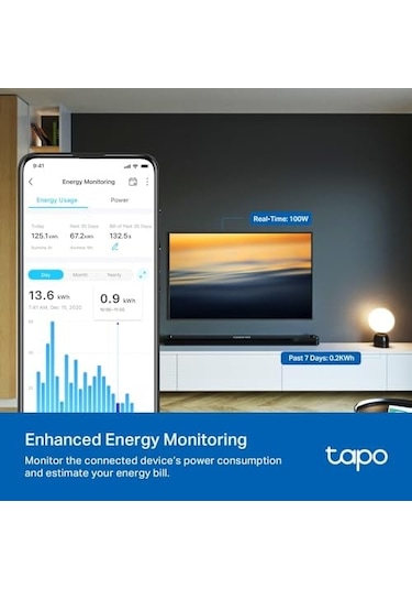 Tapo P115 4-pack , Mini Akıllı Wi-fi Priz, Enerji İzleme,