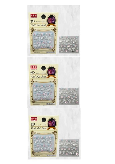 3 Adet 3d Tırnak Süsleme Sticker