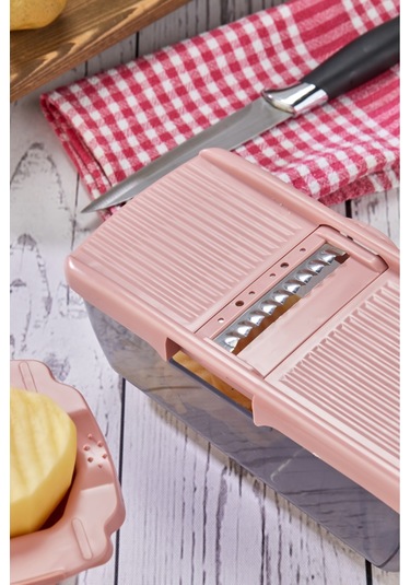 Cooker 5 Bıçaklı Hazneli Lüx Paslanmaz Çelik Rende Ckr3379-pembe Pembe