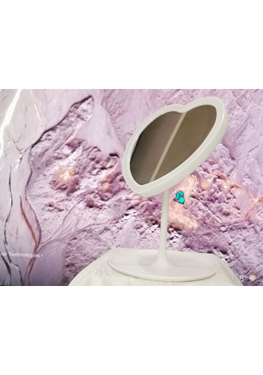 Kalpli Led Işıklı Makyaj Aynası Beyaz