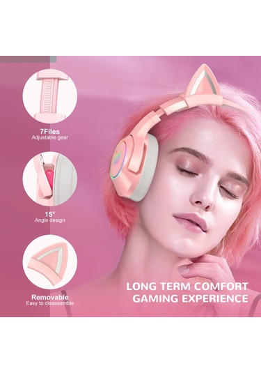 Tenfowee Onıkuma K9 Rgb Işık Oyun Kulaklığı - 50mm Ses Sürücü, Çıkarılabilir Kedi Kulaklı, Mikrofonlu, Pc İçin