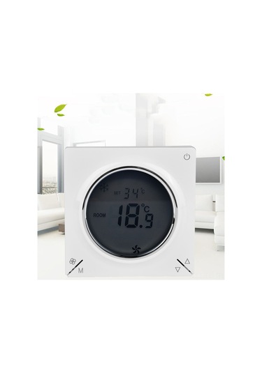 Lemestar 806f Klima Fan Coil Termostati: Mikroişlemci Kontrol, Lcd Ekran, Isı/soğuk Mod, Enerji Tasarrufu, Pc+abs Ateş Dayanıklı Kasa