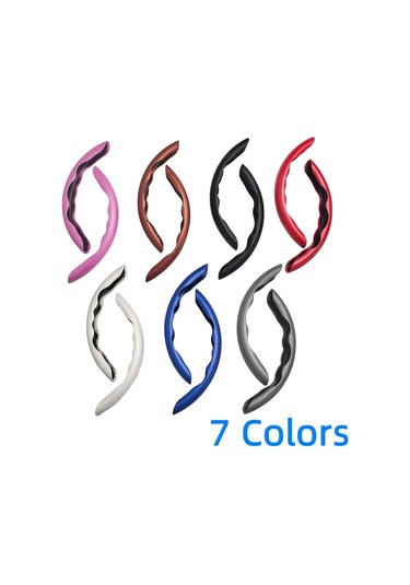 7 Renk Karbon Fiber Direksiyon Kapağı Bölümlü Koruma Anti Kayma Blue Mavi