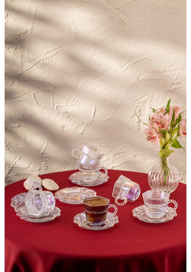 Emsan Hatrı Var Gökkuşağı 80 Ml 6'lı Kahve Fincan Takımı Renkli