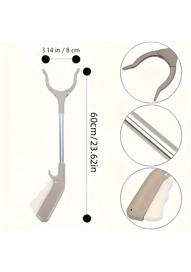 Oldfriend 4 Renk Seçeneği Gri Beyaz Hafif Alüminyum Döner Tutamaklı Çöp Maşası
