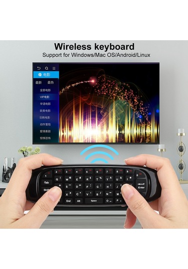 Mufunye 2.4g Kablosuz Klavye Fare Birleşik Kumanda, 6-aksiyel Sensörlü 360 Hareket Algılama, Android/windows Uyumlu Pc, Akıllı Tv, Set-top Box