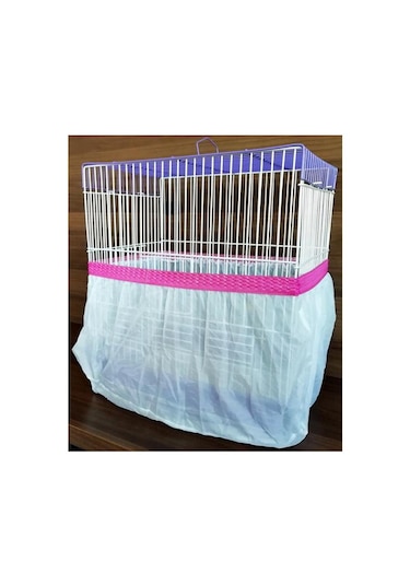 Büyük Boy Xxl Kuş Kafes Tülü 60 X 35 X 30 Cm - Renk Pembe