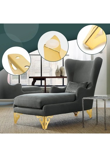 Hightower Siyah 4 Adet Minimalist Mobilya Ayakları, Ayarlanabilir Dayanıklı Metal Bacaklar Siyah