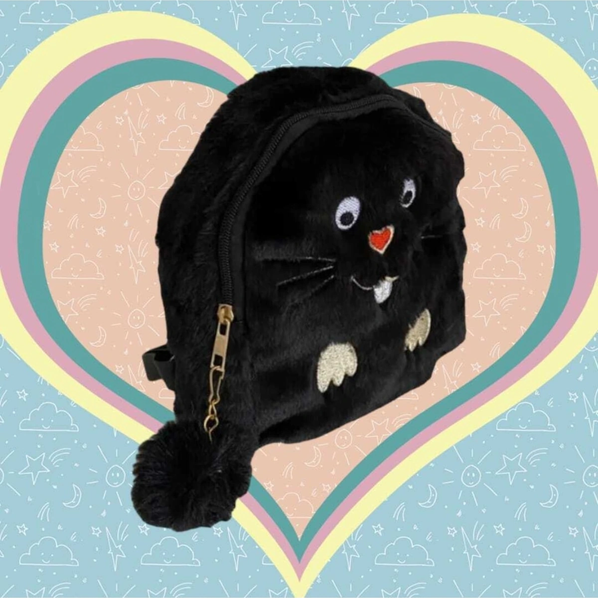 Tezzgelsin Tavşan Peluş Çocuk Sırt Çantası Çocuk Çantası Siyah