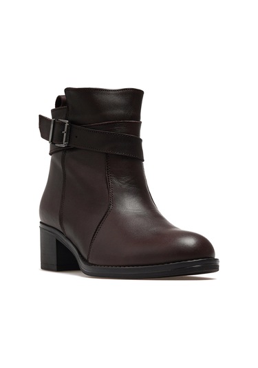 Mammamia Kadın Hakiki Deri Topuklu Günlük Bot 25k D25kb-1670 Z Kahve Kahve