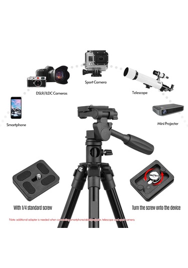 Ht-t02 Profesyonel Tripod 154 Cm Yatay Kullanım Çok Fonksiyonlu