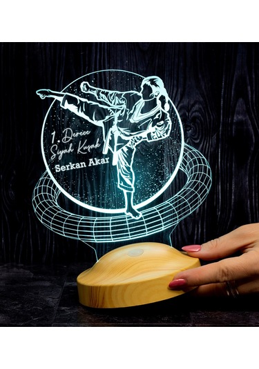 karateci Hediyesi, Karate Tekvando Judo Sporcuya Hediye 3D Led Lamba