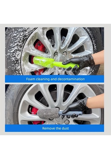 Gateesat Uzun Saplı Lastik Fırçası Araba Yıkama Temizlik Aleti Mavi