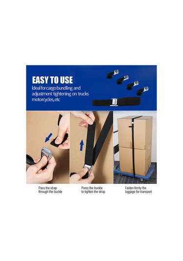 Lemestar 6 Adet Sağlam Kriko Bağlama Kayışı - 2.5m Uzunluk, 150kg Taşıma Kapasiteli, Çatı Raftı Ve Yük Sabitleme İçin